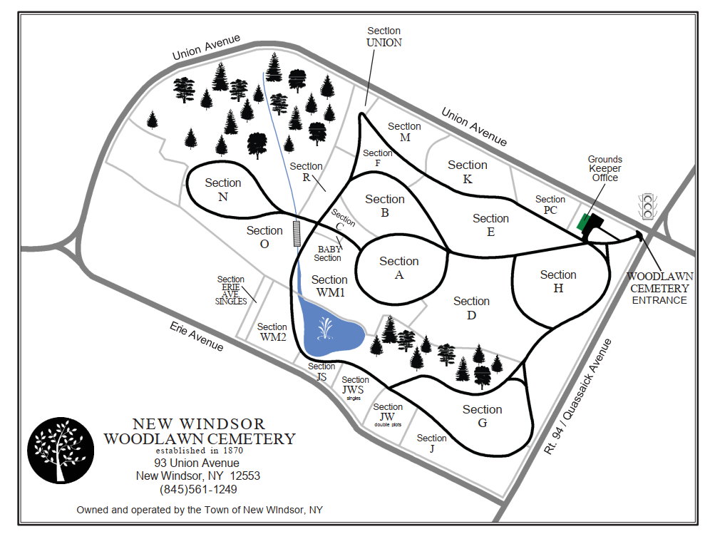 Woodlawn Cemetery Map